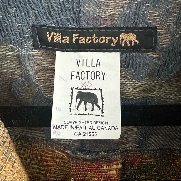 Size L Vintage Village Factory Cotton Floral Tapestry Jacket Coat - Picture 4 of 4